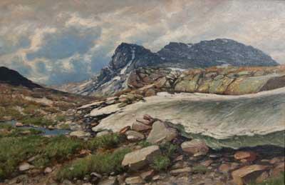 Andreas Edvard Disen Fjellandskap oil painting image